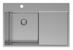 Pure.Sink Exclusivo RVS vask med afløbsområde 78x52 cm Tapwing venstre PEX4078LT-02