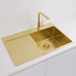 Pure.Sink Exclusivo Guldvask med afdrypningsplade 78x52 cm Tapwing højre PEX4078RT-60