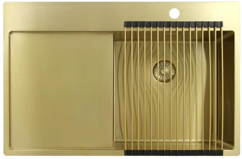 Pure.Sink Exclusivo Guldvask med afdrypningsplade 78x52 cm Tapwing højre PEX4078RT-60