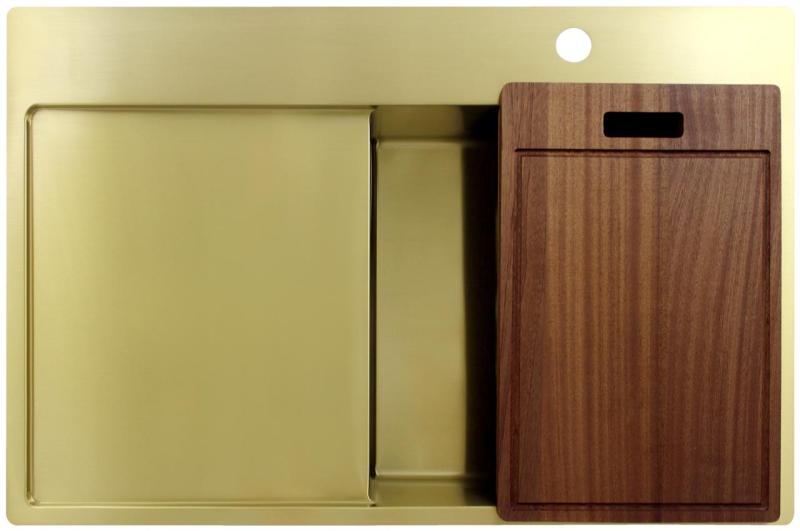 Pure.Sink Exclusivo Guldvask med afdrypningsplade 78x52 cm Tapwing højre PEX4078RT-60