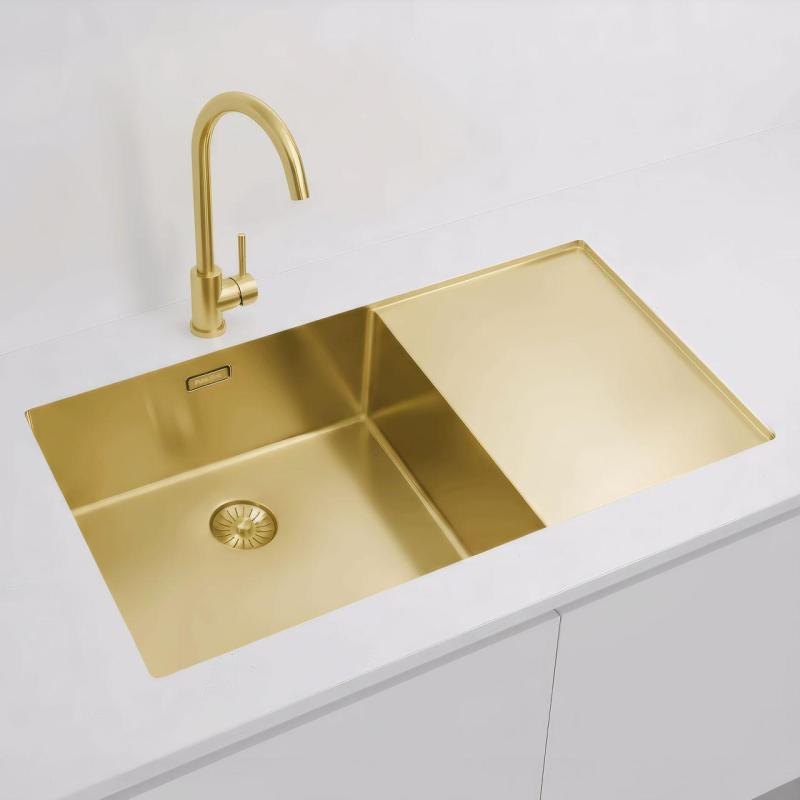 Pure.Sink Exclusivo Guldvask med afdrypningsplade 86x52 cm Tapwing venstre PEX5086LT-60