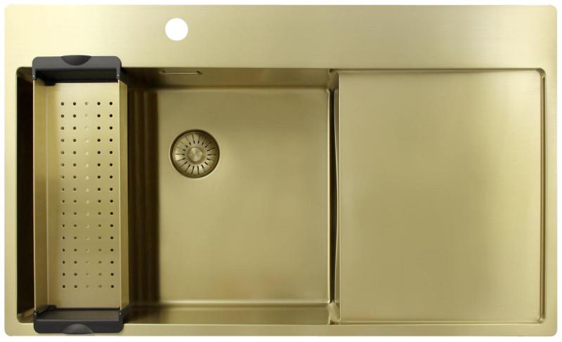 Pure.Sink Exclusivo Guldvask med afdrypningsplade 86x52 cm Tapwing venstre PEX5086LT-60