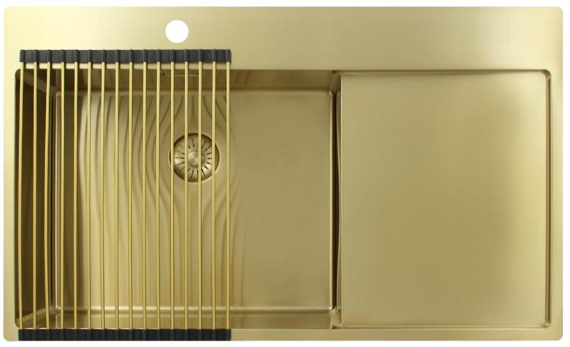 Pure.Sink Exclusivo Guldvask med afdrypningsplade 86x52 cm Tapwing venstre PEX5086LT-60