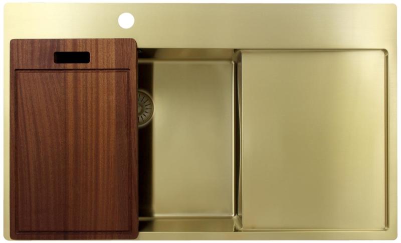 Pure.Sink Exclusivo Guldvask med afdrypningsplade 86x52 cm Tapwing venstre PEX5086LT-60