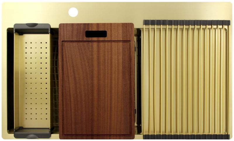 Pure.Sink Exclusivo Guldvask med afdrypningsplade 86x52 cm Tapwing venstre PEX5086LT-60