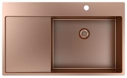 Pure.Sink Exclusivo Kobber køkkenvask med afløbsområde 86x52 cm Tapving højre PEX5086RT-62