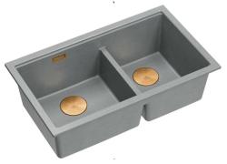 Quadri Newport II Dobbelt Grå Granit Overfladevask 76x45 cm med Kobberprop 1208971360