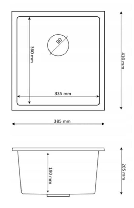 Graniteland Miniva Granitvask Grå underbygning 385x410 cm 1208971453