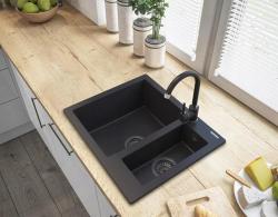 Graniteland Adda Granit sort 1.5 Vask Overflade 600x495mm 1208971454
