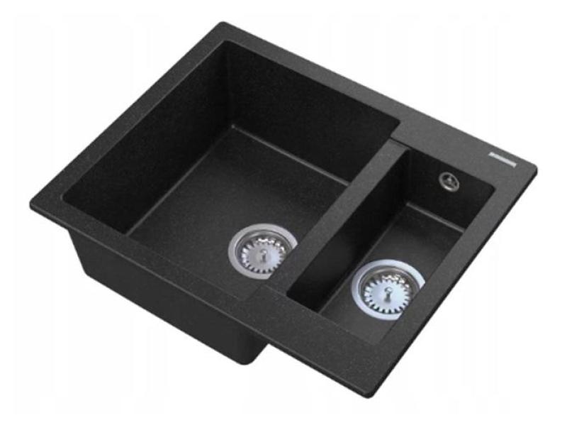 Graniteland Adda Granit sort 1.5 Vask Overflade 600x495mm 1208971454