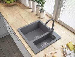 Graniteland Adda Granit Grå 1.5 Vask Overbygning 600x495mm 1208971456