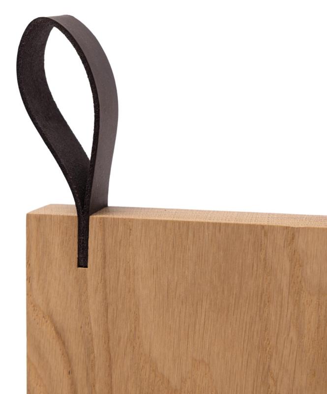 Woodsea Chop-Chop Oak S - Ege træskærebræt 25x24cm med læderhåndtag 1208971539