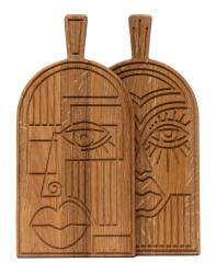 Woodsea Mask Oak- Egetræsmaske skære- og serveringsplade 38x19 cm 1208971562