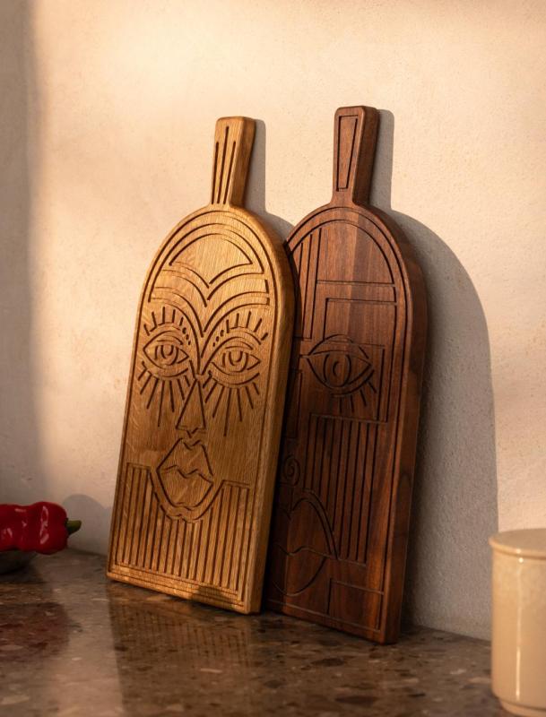 Woodsea Mask Oak- Egetræsmaske skære- og serveringsplade 38x19 cm 1208971562