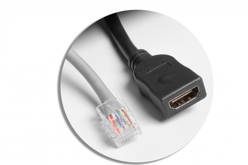 MULTISOFT møbelstik 2x stik med jordforbindelse, USB A+C, RJ45, HDMI, strømkabel med stik, sort