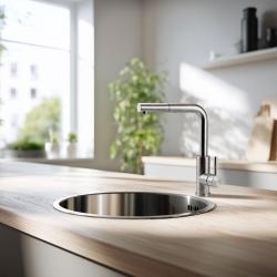 Pure.Sink Rondo Rustfrit Stål Rund Vask til planmontering, undermontering og overmontering 38 cm PRN38-02