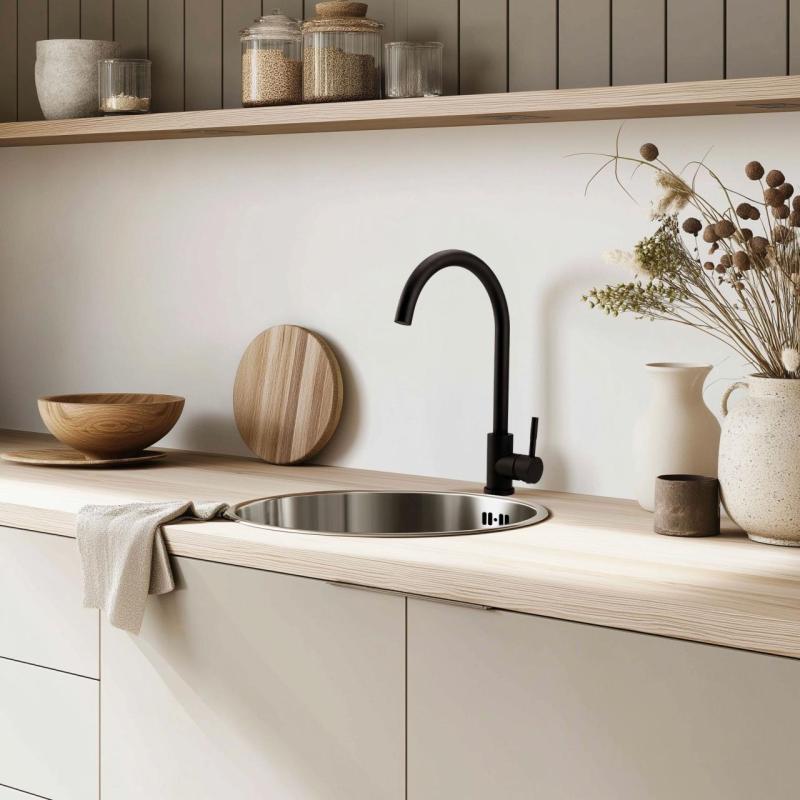 Pure.Sink Rondo Rustfrit Stål Rund Vask til planmontering, undermontering og overmontering 38 cm PRN38-02