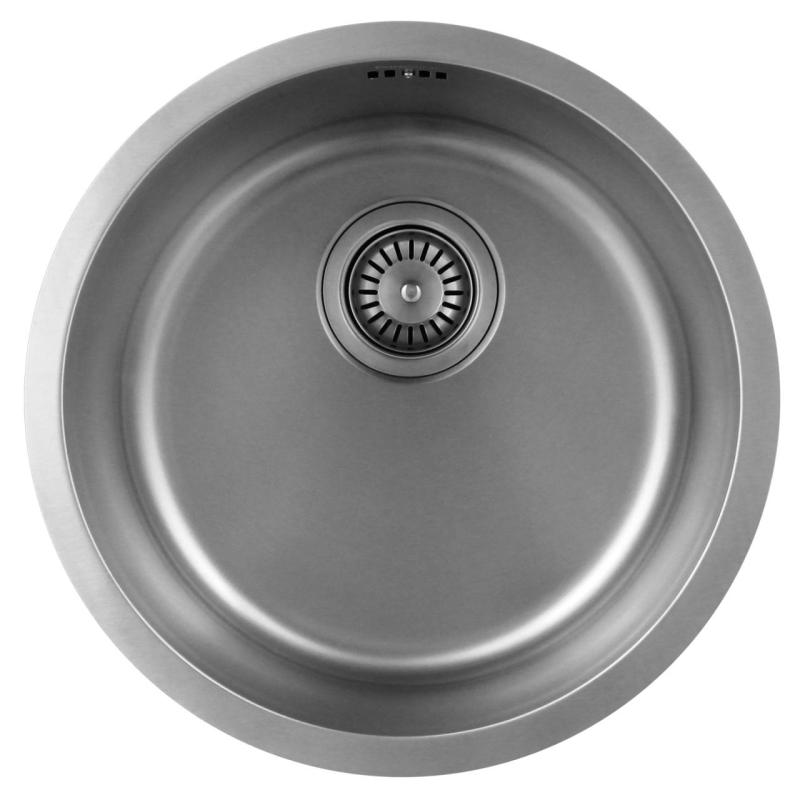 Pure.Sink Rondo Rustfrit Stål Rund Vask til planmontering, undermontering og overmontering 38 cm PRN38-02