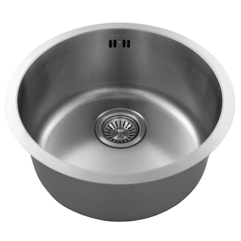 Pure.Sink Rondo Rustfrit Stål Rund Vask til planmontering, undermontering og overmontering 38 cm PRN38-02