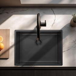 Pure.Sink Luxion PVD Sort vask 55x40 cm undermontering, planmontering og overmontering PLX5540-63
