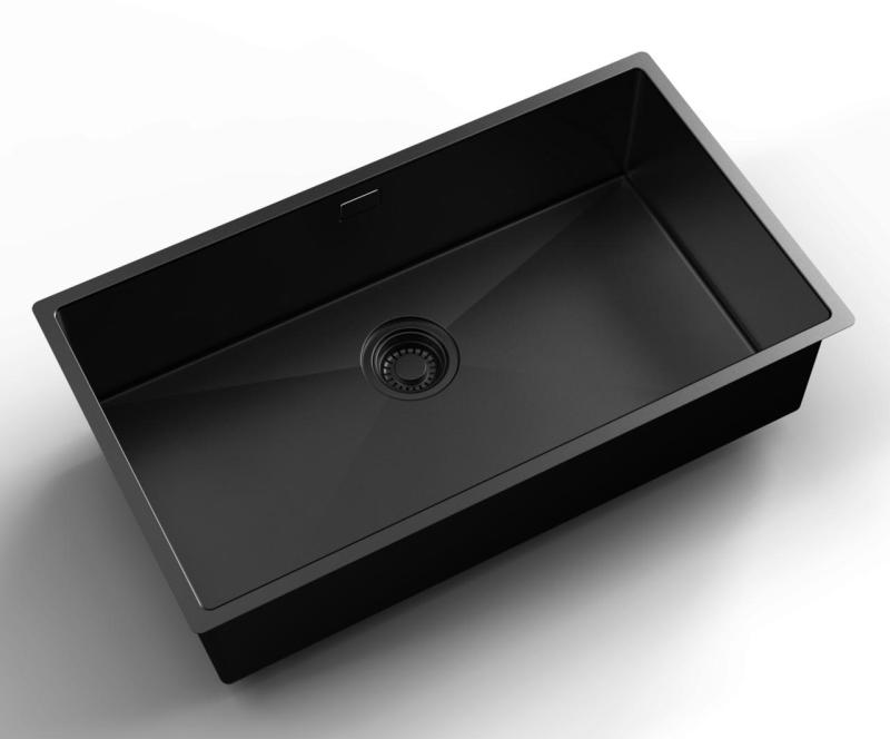 Pure.Sink Luxion Stor PVD sort vask 74x40 cm undermontering, planmontering og overmontering PLX7440-63
