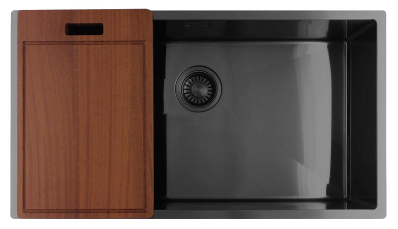 Pure.Sink Luxion Stor Gun metal vask 74x40 cm undermontering, planmontering og påbygning PLX7440-61