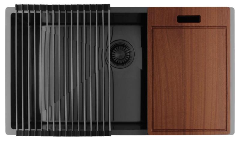 Pure.Sink Luxion Stor Gun metal vask 74x40 cm undermontering, planmontering og påbygning PLX7440-61