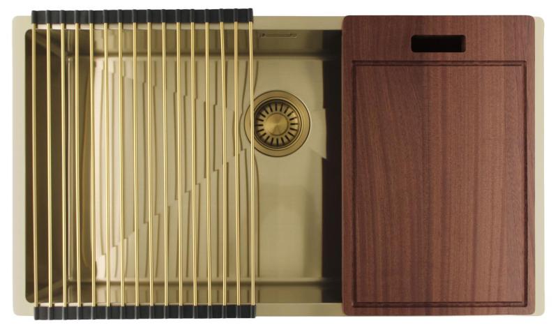 Pure.Sink Luxion Stor guldvask 74x40 cm undermontering, planmontering og påbygning PLX7440-60