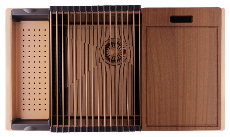 Pure.Sink Luxion Stor kobbervask 74x40 cm undermontering, planmontering og påbygning PLX7440-62