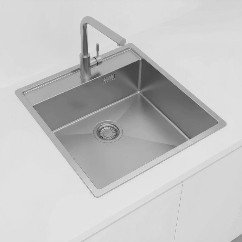 Pure.Sink Luxion Rustfri vask 51x50 cm Tapwing med hul til vandhane PLX5150T-02