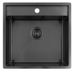 Pure.Sink Luxion Gun metal vask 51x50 cm Tapwing med hul til vandhane PLX5150T-61