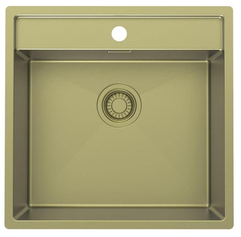 Pure.Sink Luxion Guldvask 51x50 cm Tapwing med hul til vandhane PLX5150T-60