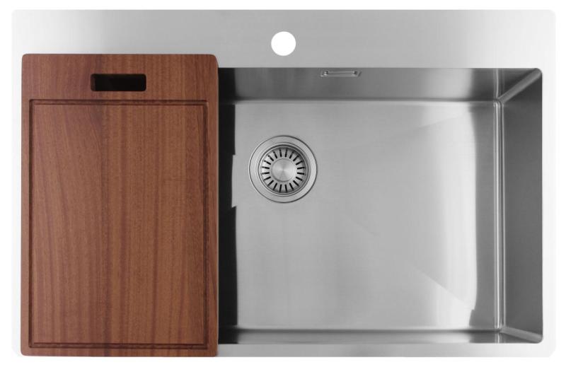 Pure.Sink Luxion Stor rustfri vask 78x50 cm Tapwing med hul til vandhane PLX7850T-02