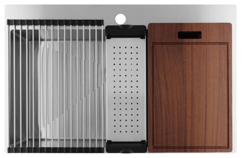 Pure.Sink Luxion Stor rustfri vask 78x50 cm Tapwing med hul til vandhane PLX7850T-02