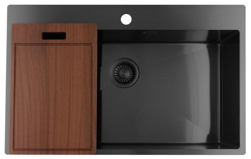 Pure.Sink Luxion Stor Gun metal vask 78x50 cm Tapwing med taphul PLX7850T-61