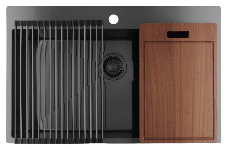 Pure.Sink Luxion Stor Gun metal vask 78x50 cm Tapwing med taphul PLX7850T-61