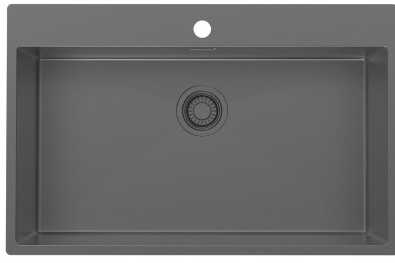 Pure.Sink Luxion Stor Gun metal vask 78x50 cm Tapwing med taphul PLX7850T-61