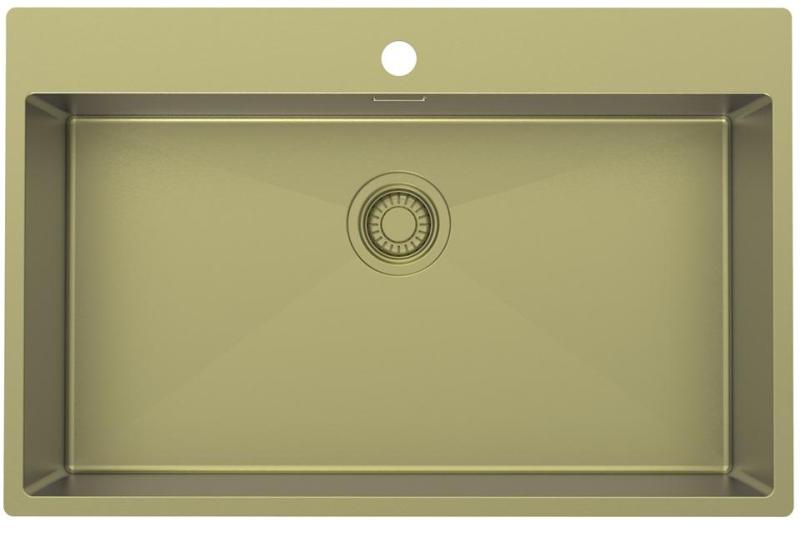 Pure.Sink Luxion Stor guldvask 78x50 cm Tapwing med hul til vandhane PLX7850T-60