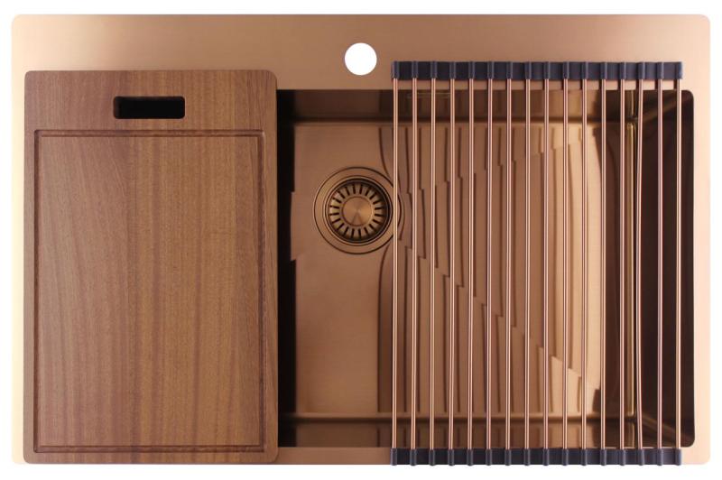 Pure.Sink Luxion Stor kobbervask 78x50 cm Tapwing med hul til vandhane PLX7850T-62