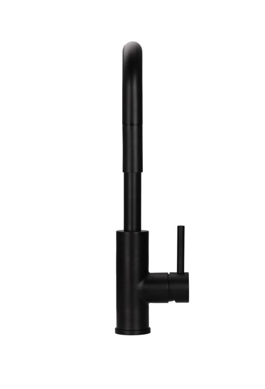 Pure.Sink Luxion Mat sort køkkenarmatur, firkantet med udtrækkelig tud PLXSQUA-10