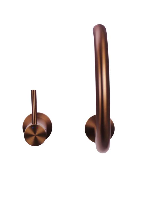 Pure.Sink Luxion 2-huls kobberkøkkenarmatur med rund udløb PLX2HR-62