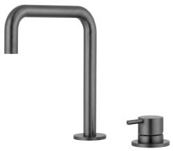 Pure.Sink Luxion 2-huls køkkenarmatur i gun metal med U-udløb PLX2HU-61