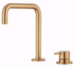 Pure.Sink Luxion 2-huls guld køkkenarmatur med U-udløb PLX2HU-60