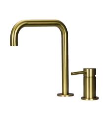 Pure.Sink Luxion 2-huls guld køkkenarmatur med U-udløb PLX2HU-60