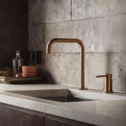 Pure.Sink Luxion 2-huls kobber køkkenhane med U-udløb PLX2HU-62