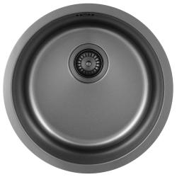 Pure.Sink Rondo Gun metal Runde vask til planmontering, undermontering og overmontering 38 cm PRN38-61