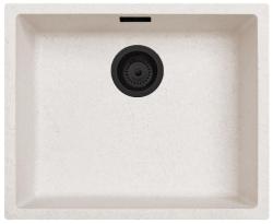 Ausmann Fibre sand hvid vask 50x40cm undermontering, overmontering og planmontering med automatisk sort propp 1208971931