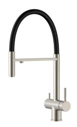 Pure.Sink Elite Steel Flex 3-vejs rustfrit stål køkkenhane med fleksibel udløb og filtreret vand PS8110-02