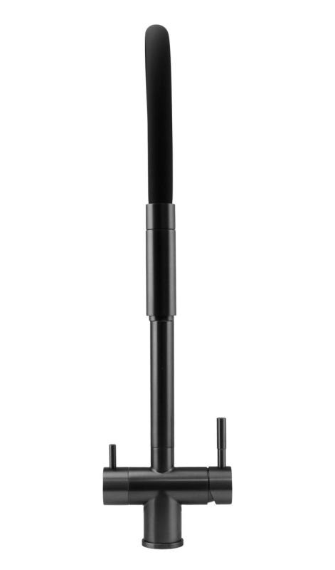 Pure.Sink Elite Steel Flex 3-vejs PVD gun metal køkkenhane med fleksibel udløb og Filtreret Vand PS8110-61