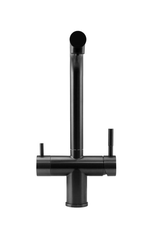 Pure.Sink Elite Steel Clear-S PVD gunmetal 3-vejs Køkkenhane med Udtrækkelig Tud og Filtreret Vand PS8120-61